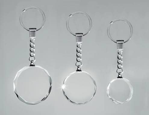 Glas Schlüsselanhänger rund