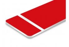 Kunststoff-Nummernschild, nummeriert, rechteckig, 0–50, Rot